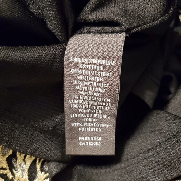 NEW Vera Wang Dress Black Metallic Gold Lace - Picture 5 of 5